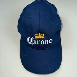 Corona Extra Beer Navy Blue Embroidered Logo Adjustable Baseball Cap Hat Mens